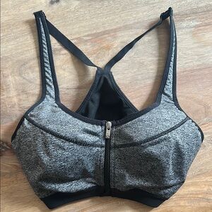 VSX Black and Gray Sports Bra with Racerback Design